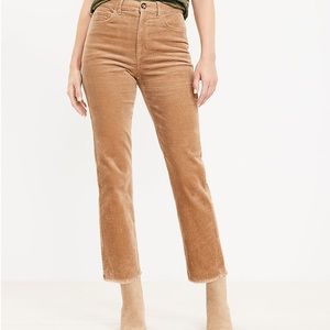 Orange corduroy cropped pants